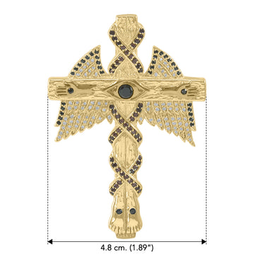 Believe in thy Cross Dali-inspired Solid Yellow Gold Jewelry Pendant GPD2653